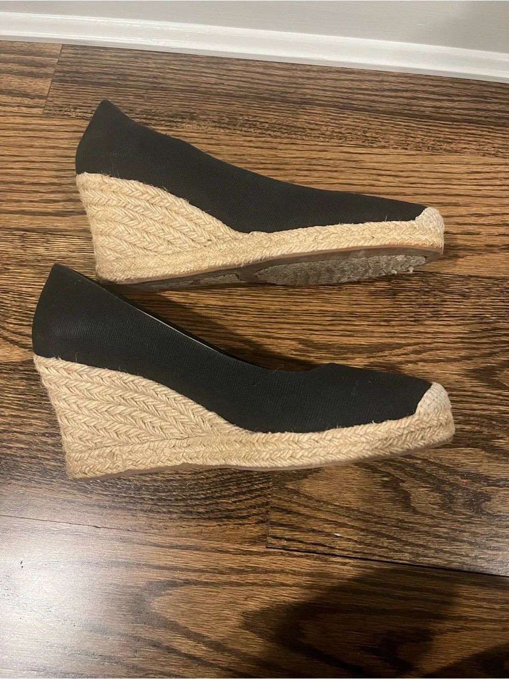 J. Crew Wedge Espadrille in Black Canvas